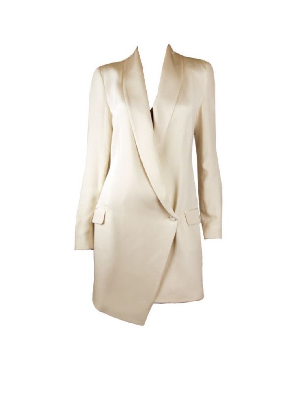 Haute Hippie Cream Asymmetrical Mini Blazer Dress Silk Size Small Bridal